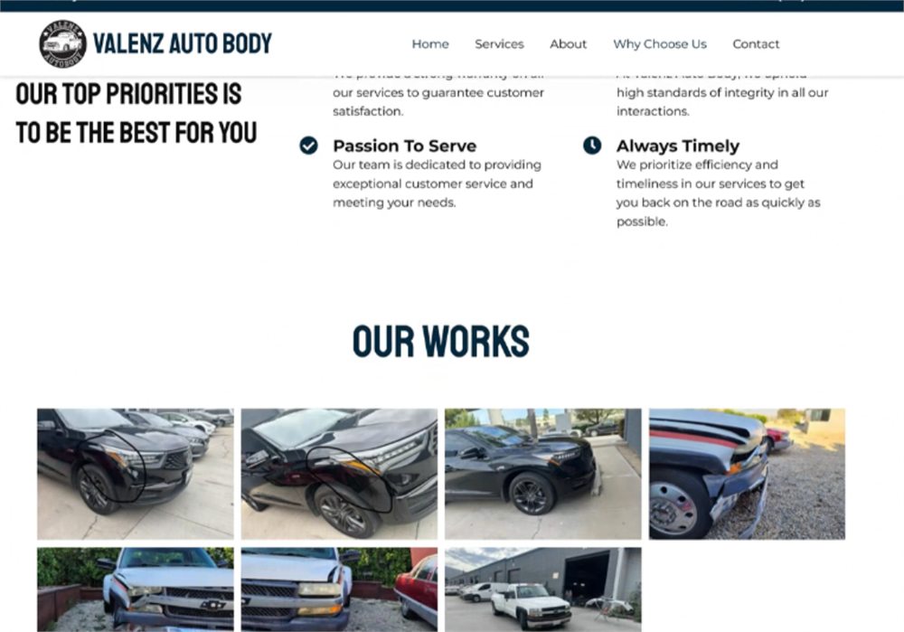 Before and after repair gallery preview at Valenz Autobody